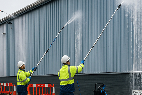Building cleaning in Machynlleth, cladding wash with safe low pressure methods
